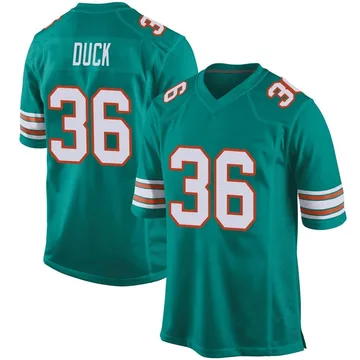 Men's Nike Miami Dolphins Storm Duck Aqua Alternate Jersey - Game