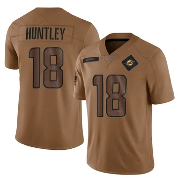 Men's Nike Miami Dolphins Tyler Huntley Brown 2023 Salute To Service Jersey - Limited