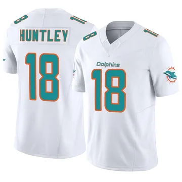 Men's Nike Miami Dolphins Tyler Huntley White Vapor F.U.S.E. Jersey - Limited