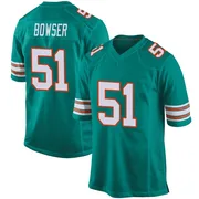 Men's Nike Miami Dolphins Tyus Bowser Aqua Alternate Jersey - Game