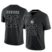 Men's Nike Miami Dolphins Xavien Howard Black Reflective Jersey - Limited