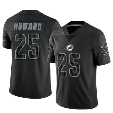 Men's Miami Dolphins Xavien Howard Black Reflective Jersey - Limited