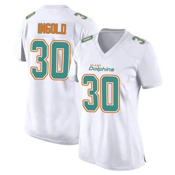 Women's Nike Miami Dolphins Alec Ingold White Fashion Jersey - Game