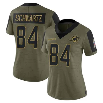 Women's Nike Miami Dolphins Anthony Schwartz Olive 2021 Salute To Service Jersey - Limited