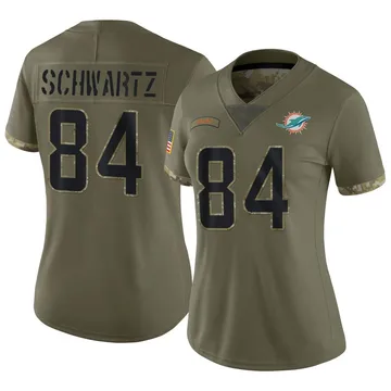 Women's Nike Miami Dolphins Anthony Schwartz Olive 2022 Salute To Service Jersey - Limited