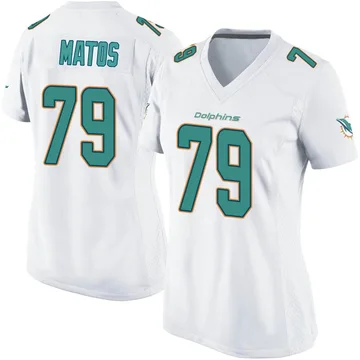 Women's Nike Miami Dolphins Bayron Matos White Jersey - Game