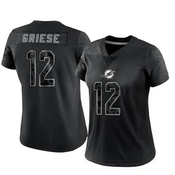 Women's Nike Miami Dolphins Bob Griese Black Reflective Jersey - Limited