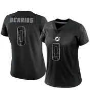 Women's Nike Miami Dolphins Braxton Berrios Black Reflective Jersey - Limited