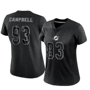 Women's Nike Miami Dolphins Calais Campbell Black Reflective Jersey - Limited