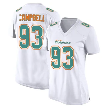 Women's Nike Miami Dolphins Calais Campbell White Fashion Jersey - Game