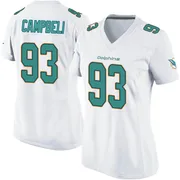 Women's Nike Miami Dolphins Calais Campbell White Jersey - Game