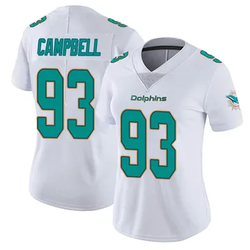 Women's Nike Miami Dolphins Calais Campbell White limited Vapor Untouchable Jersey