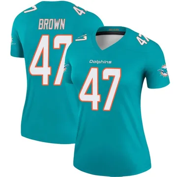 Women's Nike Miami Dolphins Cam Brown Aqua Jersey - Legend