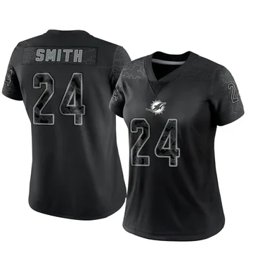 Women's Nike Miami Dolphins Cam Smith Black Reflective Jersey - Limited