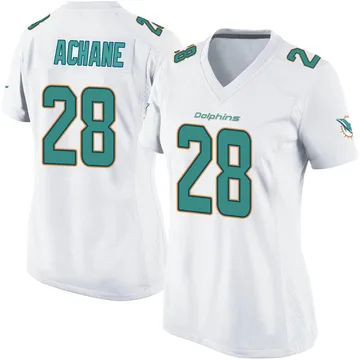 Women's Nike Miami Dolphins De'Von Achane White Jersey - Game