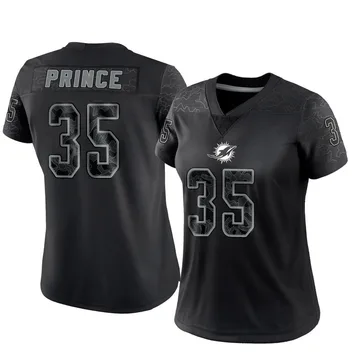 Women's Nike Miami Dolphins Deneric Prince Black Reflective Jersey - Limited