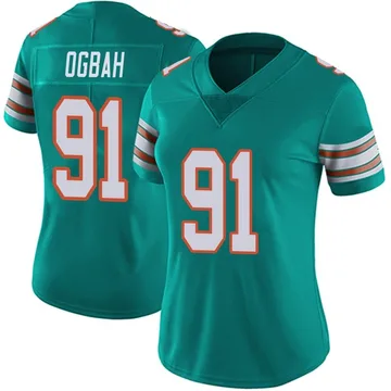 Women's Nike Miami Dolphins Emmanuel Ogbah Aqua Alternate Vapor Untouchable Jersey - Limited