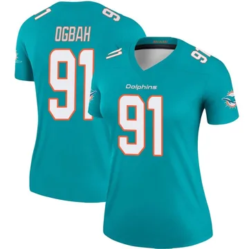 Women's Nike Miami Dolphins Emmanuel Ogbah Aqua Jersey - Legend