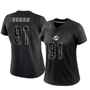 Women's Nike Miami Dolphins Emmanuel Ogbah Black Reflective Jersey - Limited