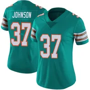 Women's Nike Miami Dolphins Isaiah Johnson Aqua Alternate Vapor Untouchable Jersey - Limited