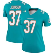 Women's Nike Miami Dolphins Isaiah Johnson Aqua Jersey - Legend