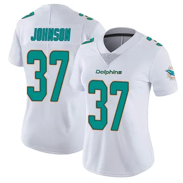 Women's Nike Miami Dolphins Isaiah Johnson White limited Vapor Untouchable Jersey