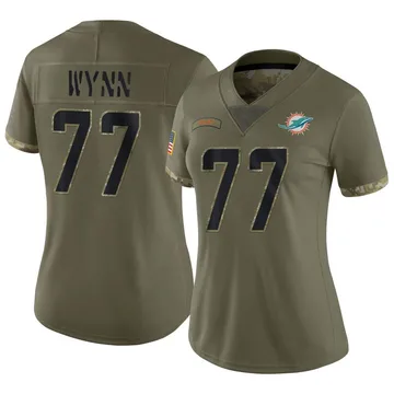 Women's Nike Miami Dolphins Isaiah Wynn Olive 2022 Salute To Service Jersey - Limited