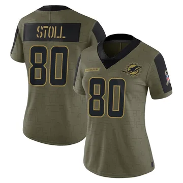 Women's Nike Miami Dolphins Jack Stoll Olive 2021 Salute To Service Jersey - Limited