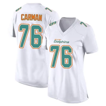 Women's Nike Miami Dolphins Jackson Carman White Fashion Jersey - Game