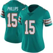 Women's Nike Miami Dolphins Jaelan Phillips Aqua Alternate Vapor Untouchable Jersey - Limited