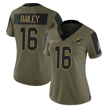 Women's Nike Miami Dolphins Jake Bailey Olive 2021 Salute To Service Jersey - Limited