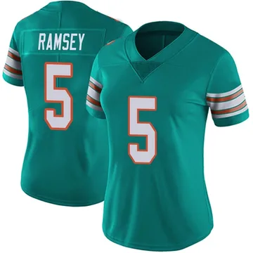 Women's Nike Miami Dolphins Jalen Ramsey Aqua Alternate Vapor Untouchable Jersey - Limited