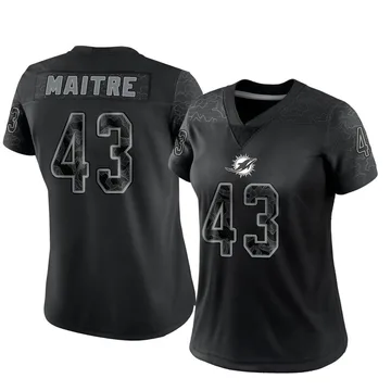 Women's Nike Miami Dolphins Jason Maitre Black Reflective Jersey - Limited