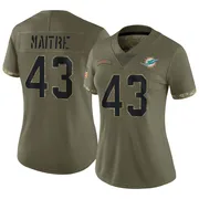 Women's Nike Miami Dolphins Jason Maitre Olive 2022 Salute To Service Jersey - Limited