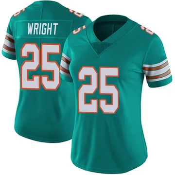 Women's Nike Miami Dolphins Jaylen Wright Aqua Alternate Vapor Untouchable Jersey - Limited