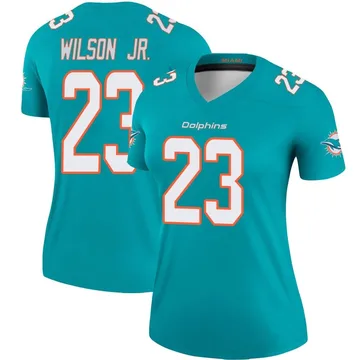 Women's Nike Miami Dolphins Jeff Wilson Jr. Aqua Jersey - Legend