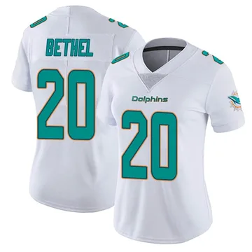 Women's Nike Miami Dolphins Justin Bethel White limited Vapor Untouchable Jersey -