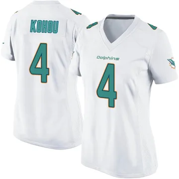 Kader Kohou Men's Nike White Miami Dolphins Custom Game Jersey Size: 3XL