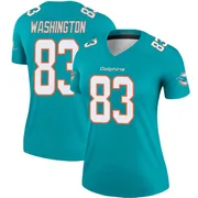 Women's Nike Miami Dolphins Malik Washington Aqua Jersey - Legend