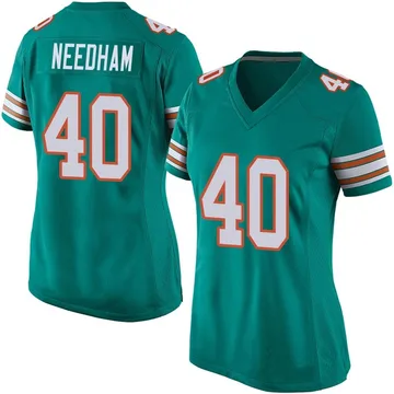 Women's Nike Miami Dolphins Nik Needham Aqua Alternate Jersey - Game