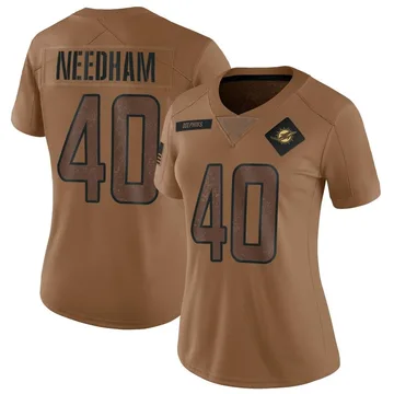 Women's Nike Miami Dolphins Nik Needham Brown 2023 Salute To Service Jersey - Limited