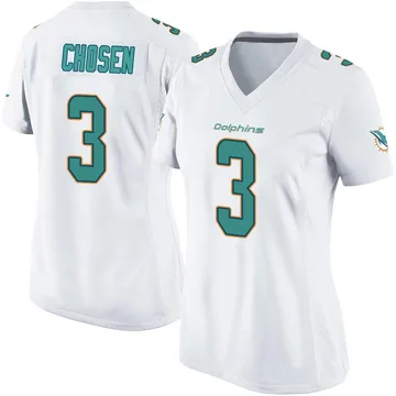 Women's Nike Miami Dolphins Robbie Chosen White Jersey - Game