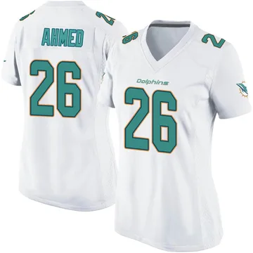 Salvon Ahmed Miami Dolphins Men's Orange Name & Number Logo T-Shirt 