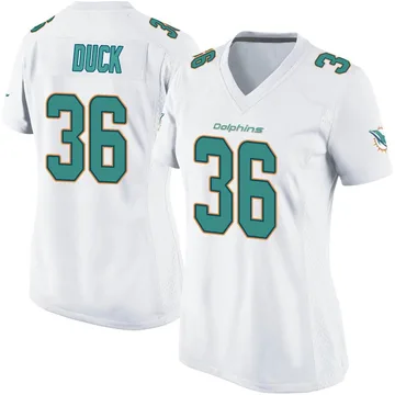 Women's Nike Miami Dolphins Storm Duck White Jersey - Game