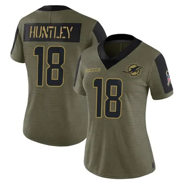 Women's Nike Miami Dolphins Tyler Huntley Olive 2021 Salute To Service Jersey - Limited