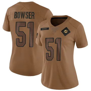 Women's Nike Miami Dolphins Tyus Bowser Brown 2023 Salute To Service Jersey - Limited