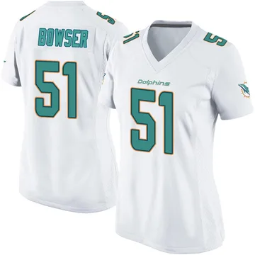 Women's Nike Miami Dolphins Tyus Bowser White Jersey - Game