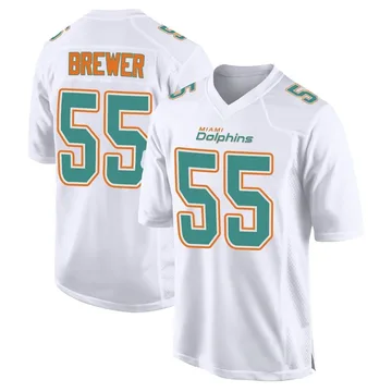 Youth Nike Miami Dolphins Aaron Brewer White Fashion Jersey - Game