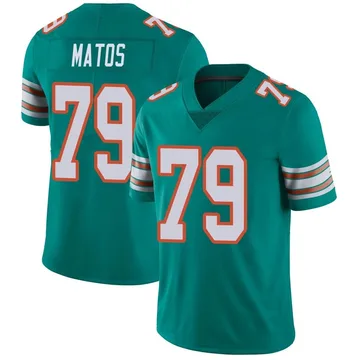 Youth Nike Miami Dolphins Bayron Matos Aqua Alternate Vapor Untouchable Jersey - Limited