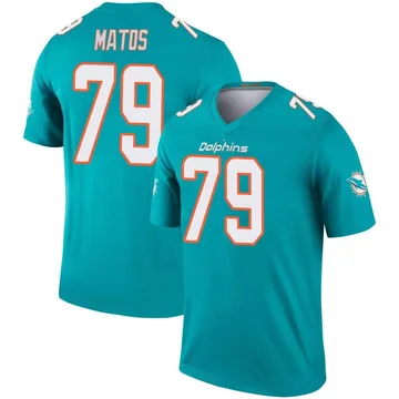 Youth Nike Miami Dolphins Bayron Matos Aqua Jersey - Legend